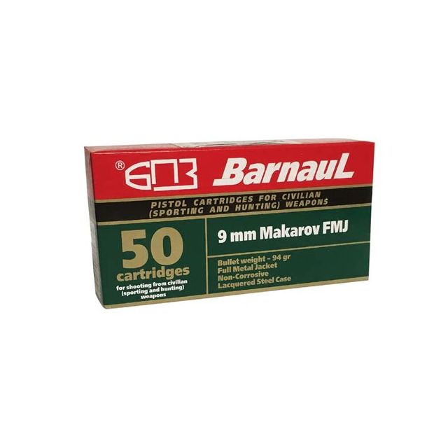 Barnaul - Amunicja pistoletowa 9x18 FMJ, 94 gr/6g op. 50 szt.